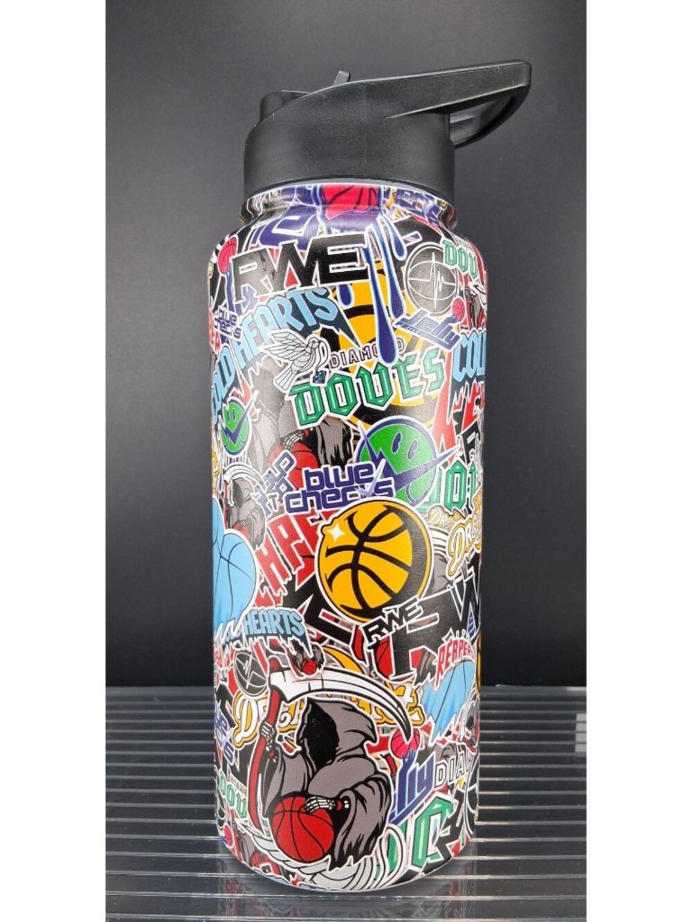 Basketball Design Vacuum Insulated Stainless Steel Water Bottle 30oz